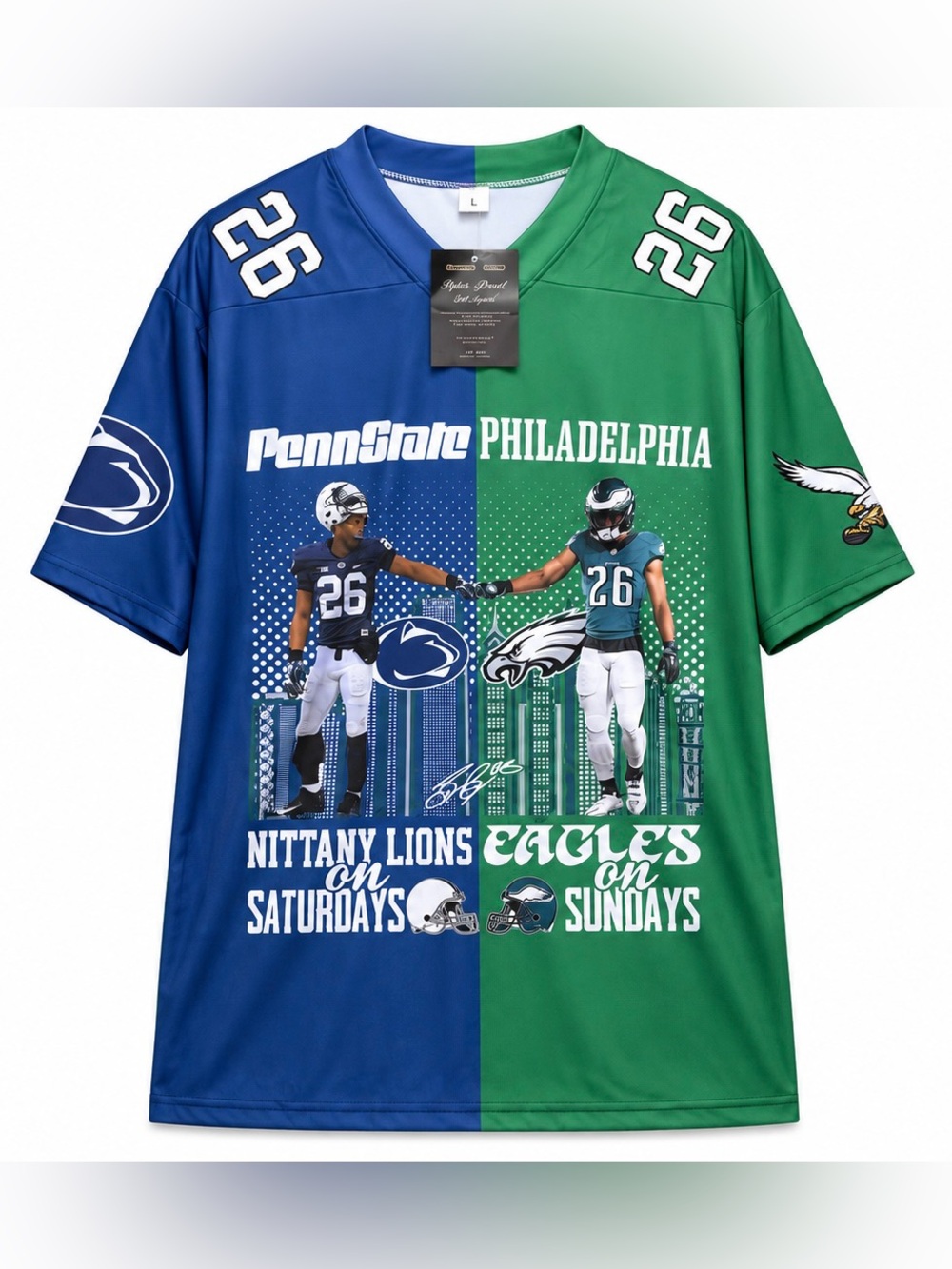 Saquon Barkley #26 Penn State Eagles Split Football Jersey NWT Large 2025